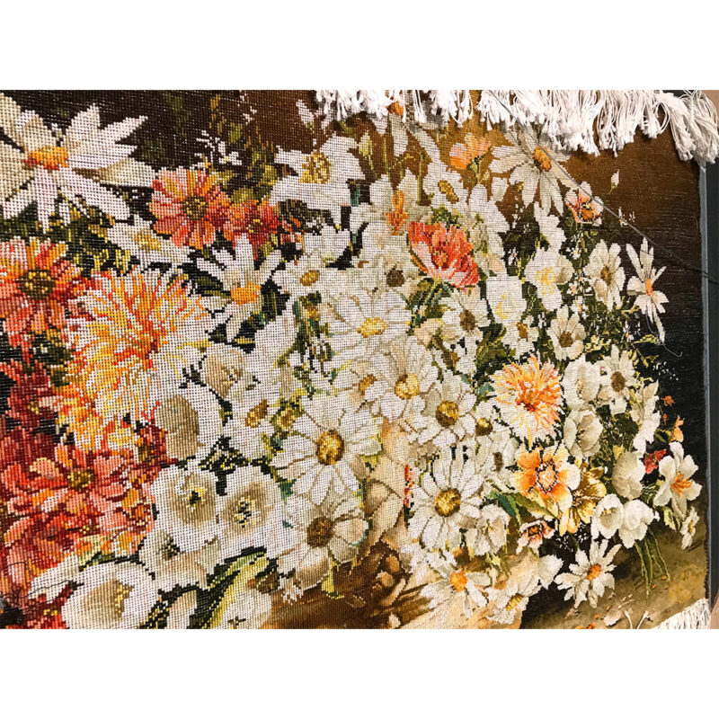 تابلو فرش دستبافت مدل گل و گلدان چوبی اعلاء | گارانتی اصالت و سلامت فیزیکی کالا