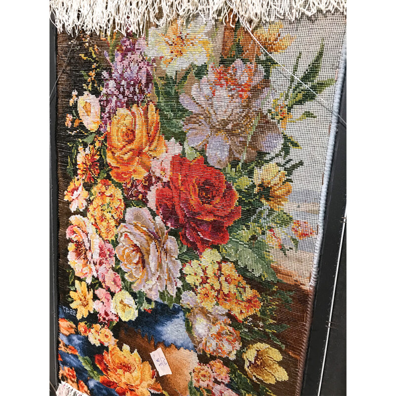 تابلو فرش دستبافت مدل گل و گلدان سفالی | گارانتی اصالت و سلامت فیزیکی کالا