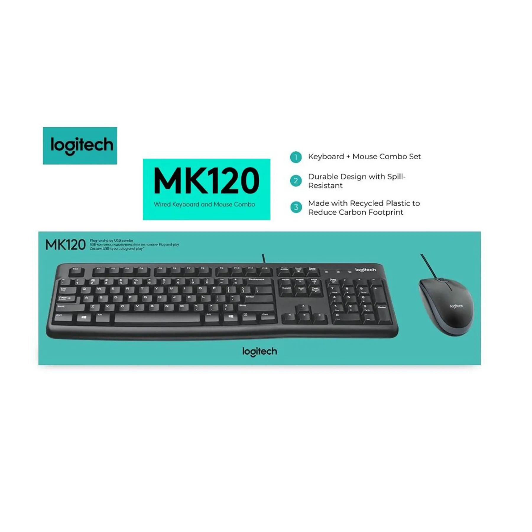 کیبورد و ماوس لاجیتک MK120 | مشکی | گارانتی 24 ماهه مروارید اسپیرو