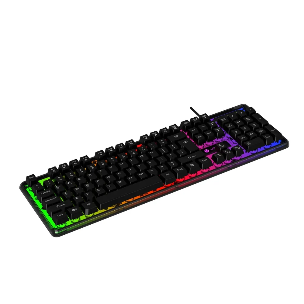 کیبورد گیمینگ لاجی کی مدل K230B، سوییچ ممبران، Full-Size، نورپردازی RGB | مشکی | گارانتی 24 ماهه مروارید اسپیرو