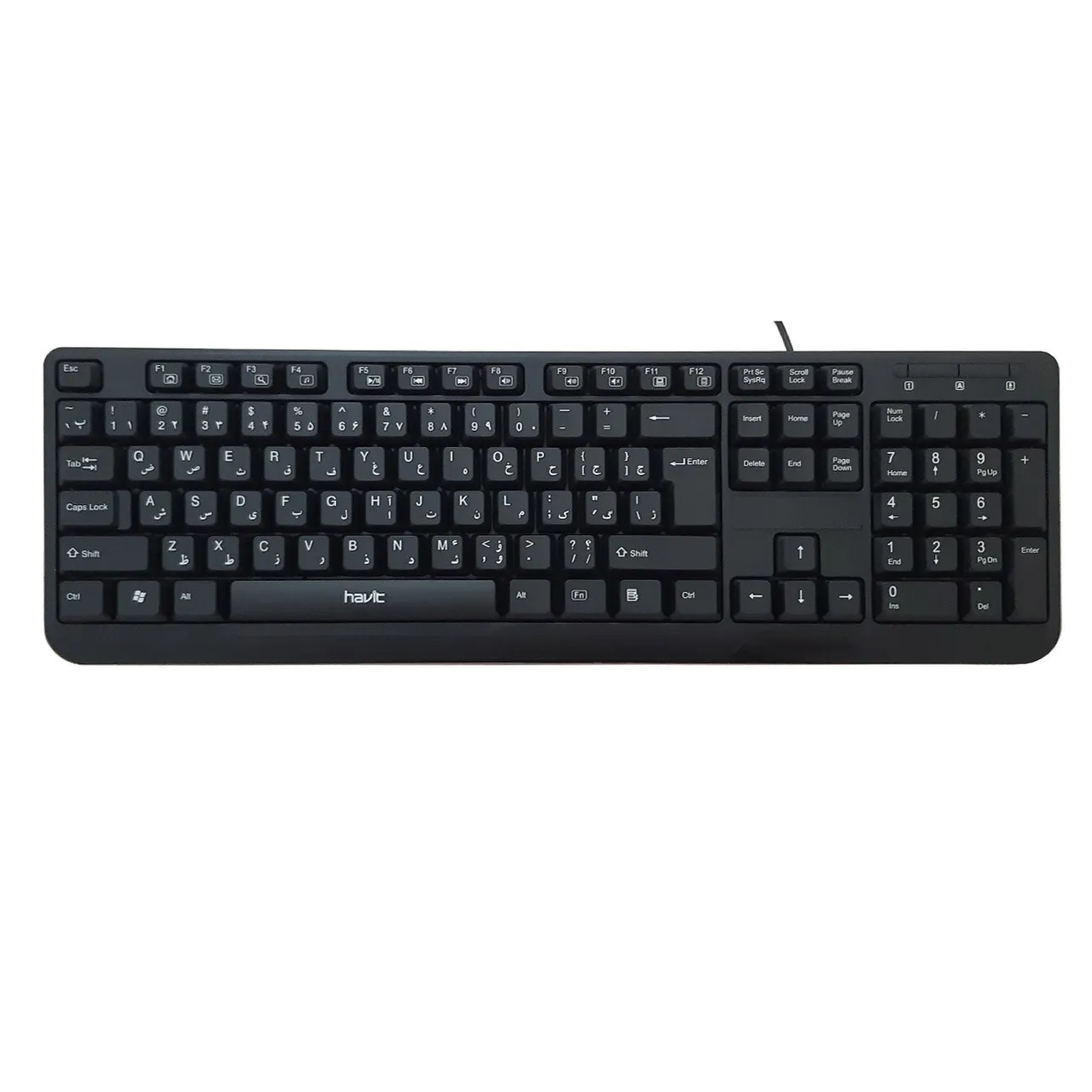 کیبورد هویت مدل HV-KB378 | مشکی | گارانتی 24 ماهه مروارید اسپیرو