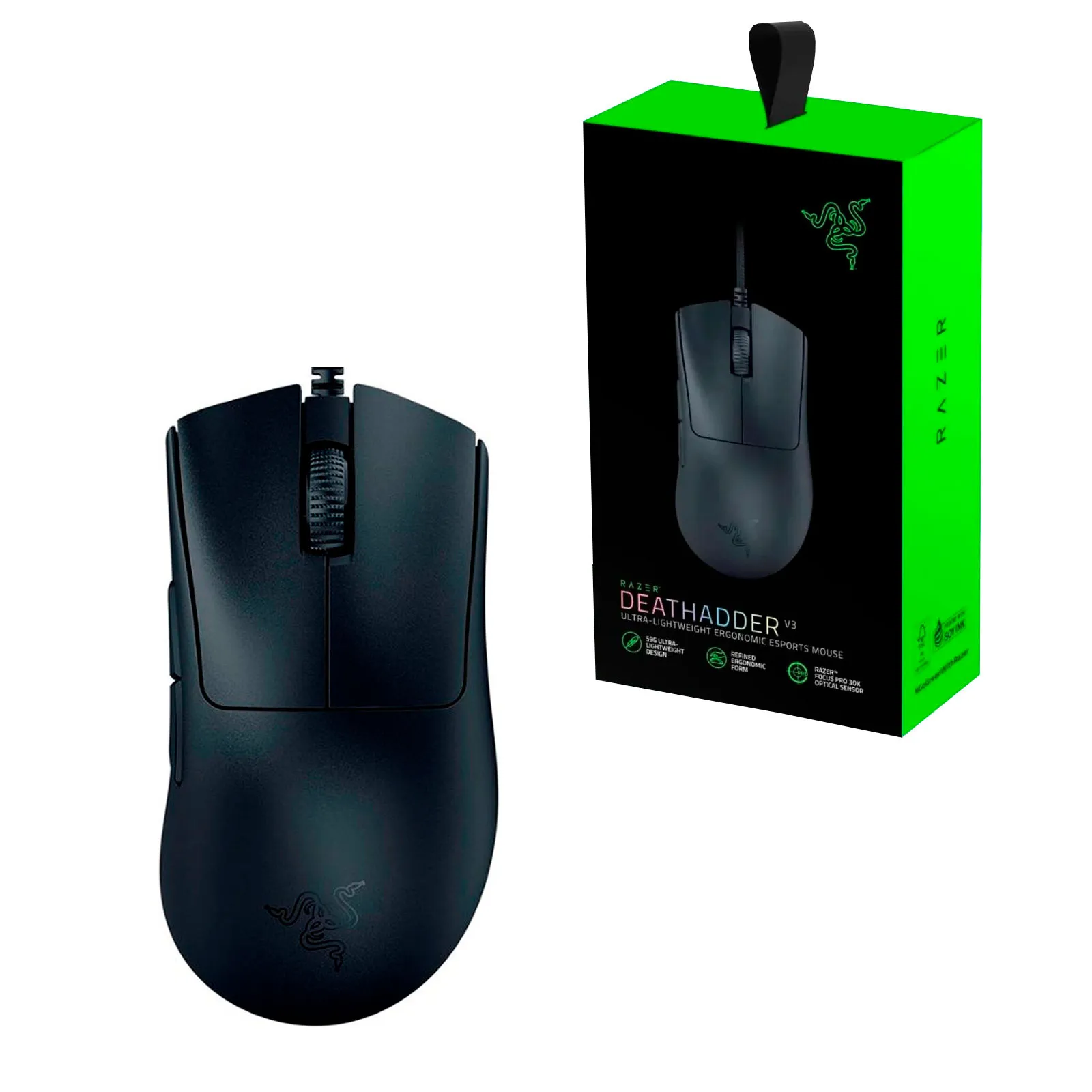 ماوس مخصوص بازی ریزر مدل DEATHADDER V3 | مشکی | گارانتی 18 ماهه پانا