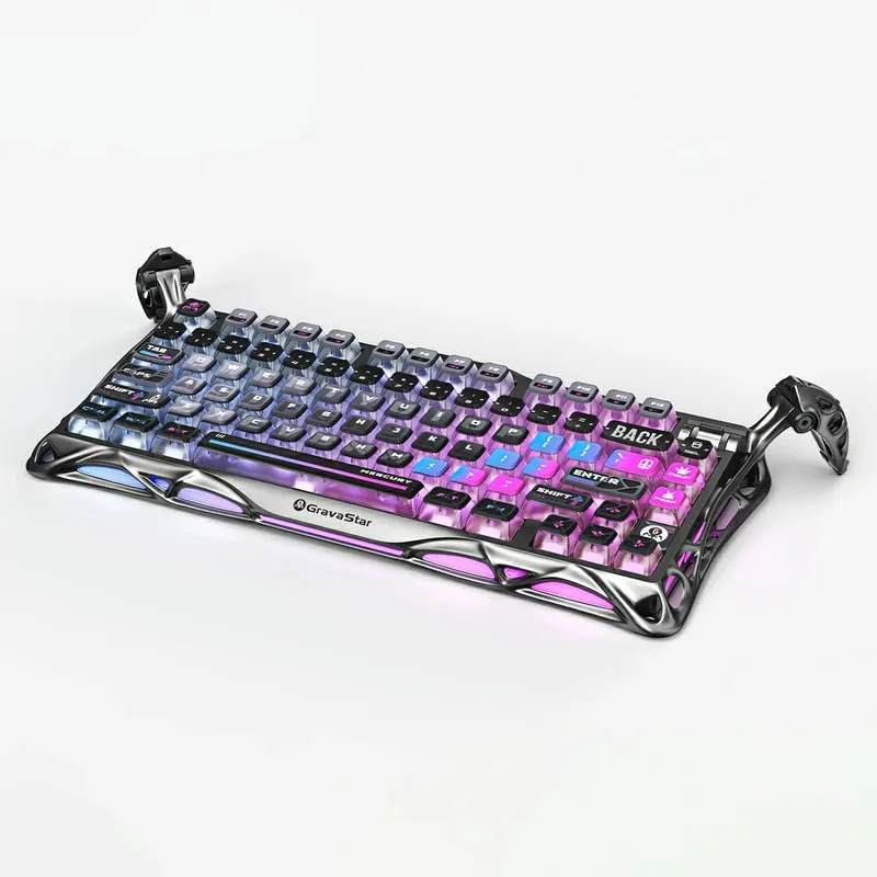 کیبورد مخصوص بازی گراوا استار مدل Mercury K1 Pro Cyberpunk | خاکستری | گارانتی 24 ماهه مروارید اسپیرو