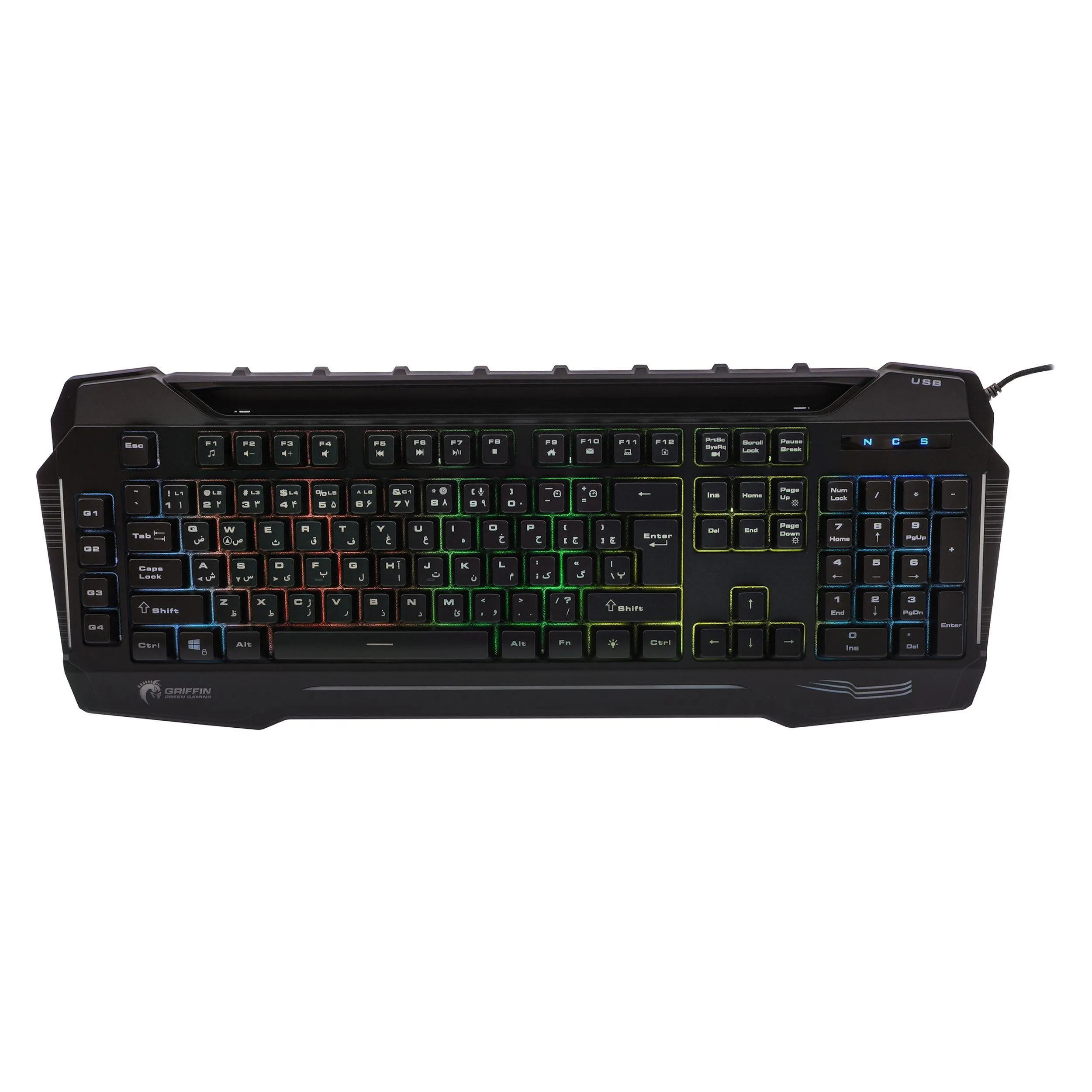 کیبورد گیمینگ گرین مدل GK702-RGB، Full-Size نورپردازی RGB | مشکی | گارانتی 24 ماهه مروارید اسپیرو