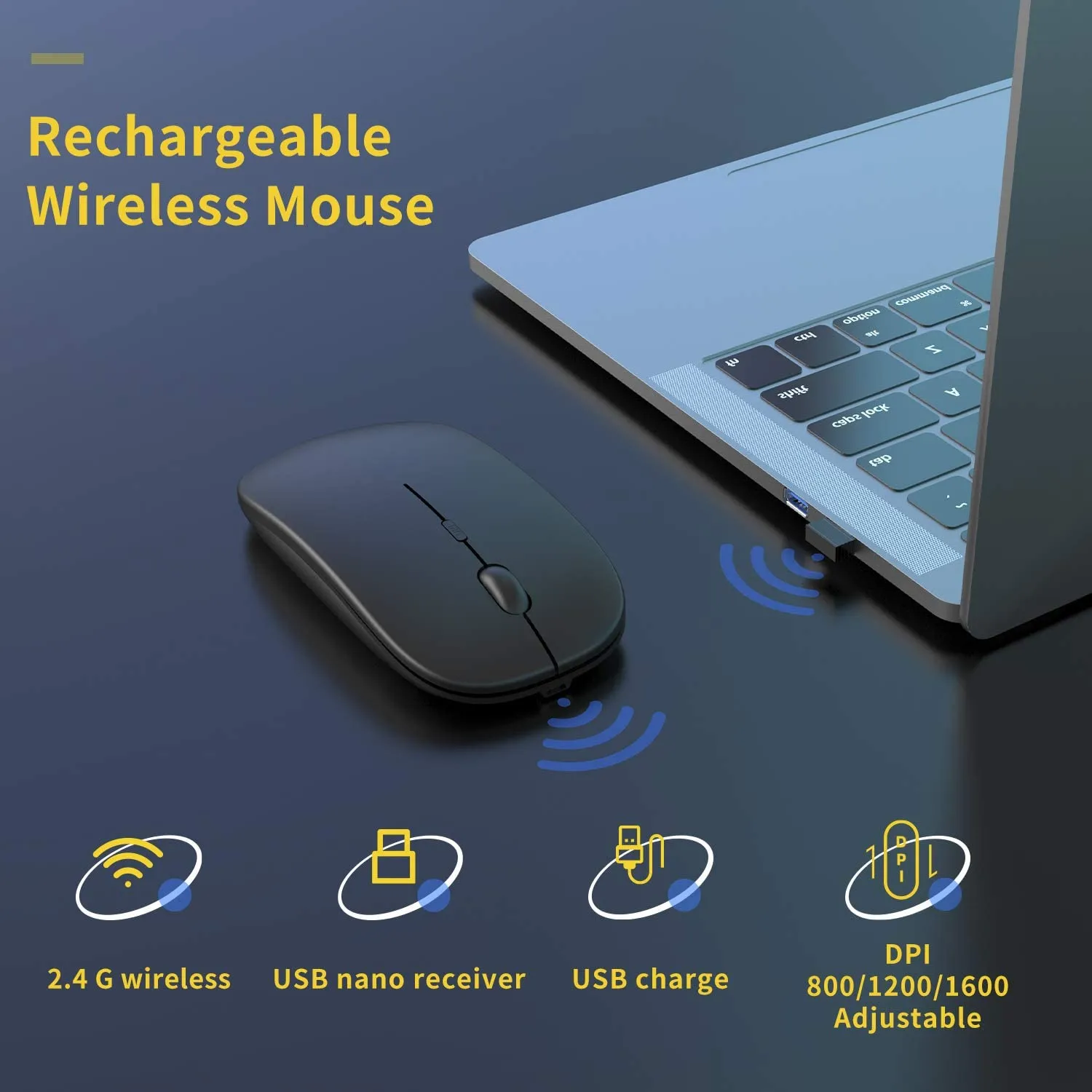 ماوس بی سیم مدل Ultra Slim silent click | مشکی | گارانتی 24 ماهه مروارید اسپیرو