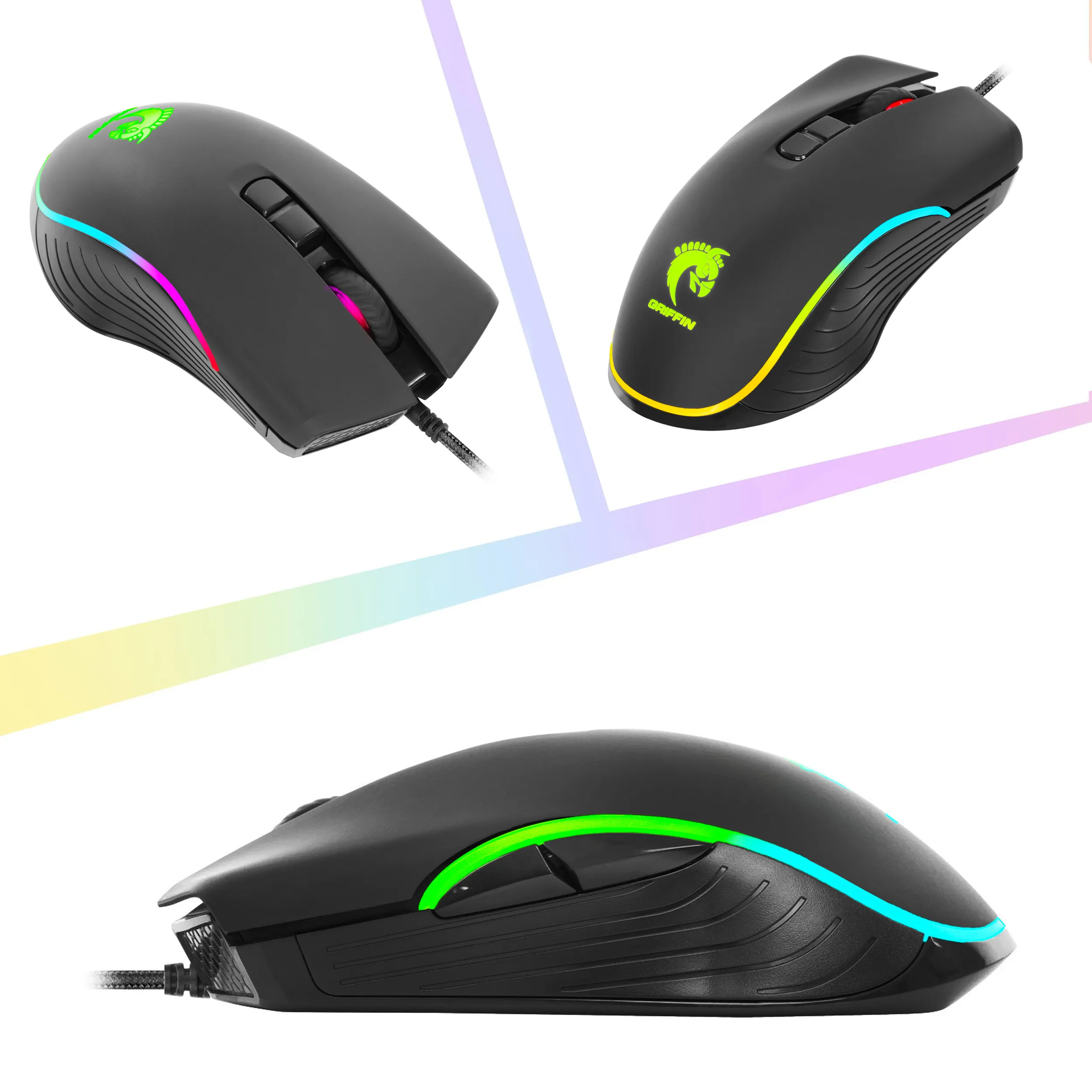 ماوس گرین مدل GM605-RGB | مشکی | گارانتی 24 ماهه مروارید اسپیرو