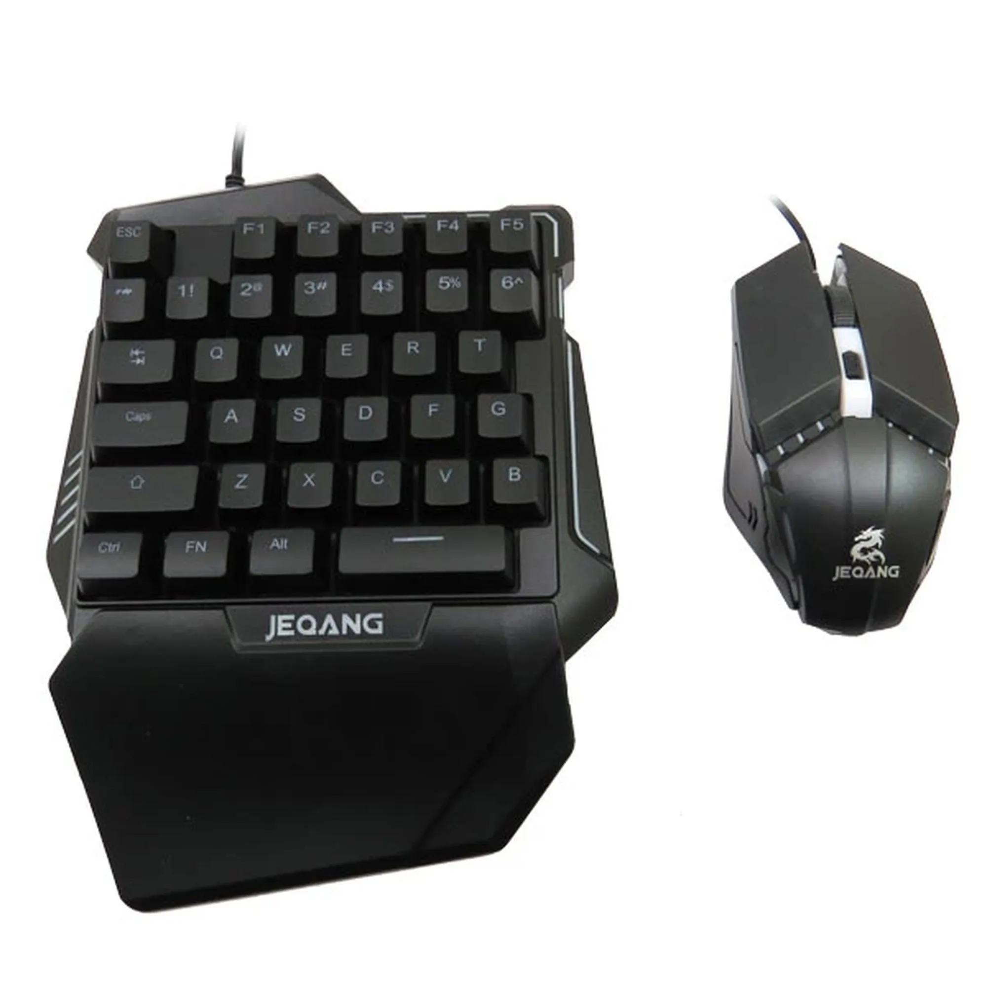 مینی کیبورد و ماوس گیمینگ جکنگ مدل JK-913، سوییچ ممبران، نورپردازی RGB LED | مشکی | گارانتی 24 ماهه مروارید اسپیرو