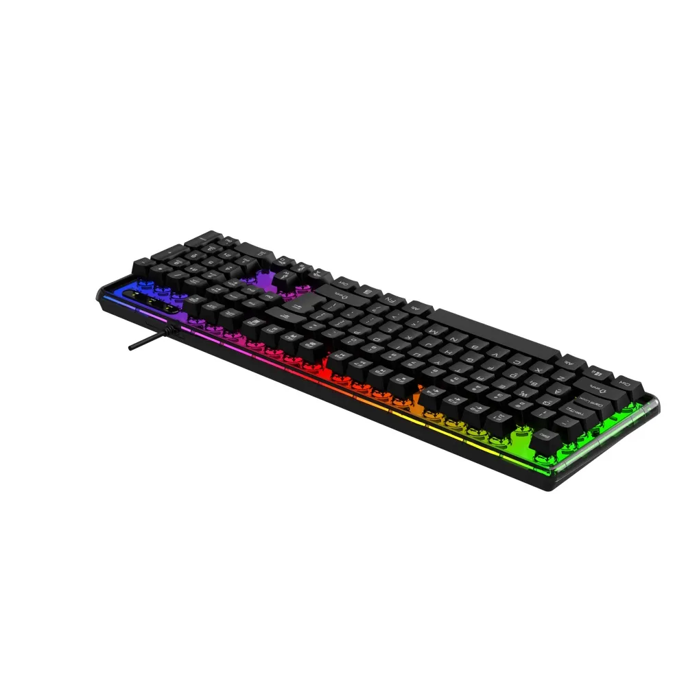 کیبورد گیمینگ لاجی کی مدل K230B، سوییچ ممبران، Full-Size، نورپردازی RGB | مشکی | گارانتی 24 ماهه مروارید اسپیرو