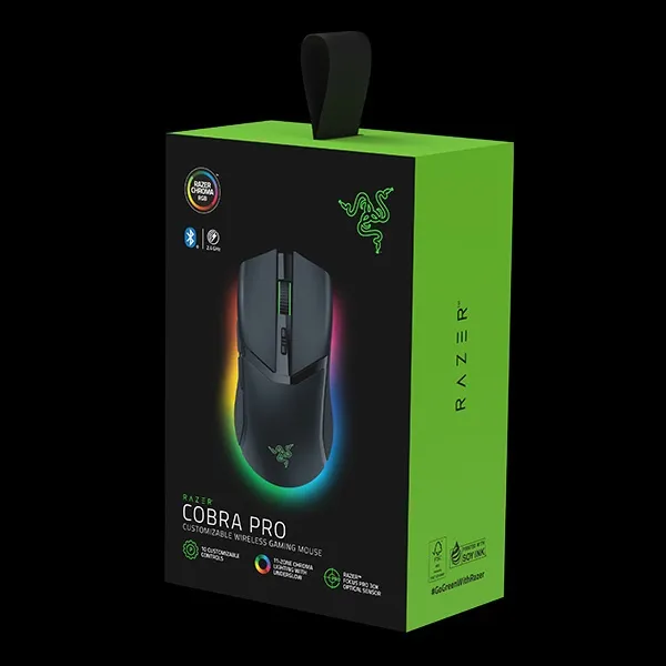 ماوس بی سیم مخصوص بازی ریزر مدل COBRA PRO | مشکی | گارانتی 18 ماهه پانا