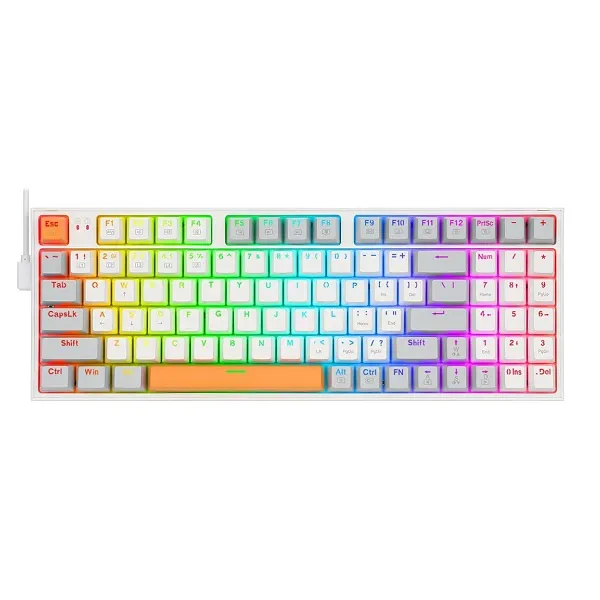 کیبورد مخصوص بازی ردراگون مدل Kitava K636 WGO-RGB | سفید | گارانتی 24 ماهه مروارید اسپیرو