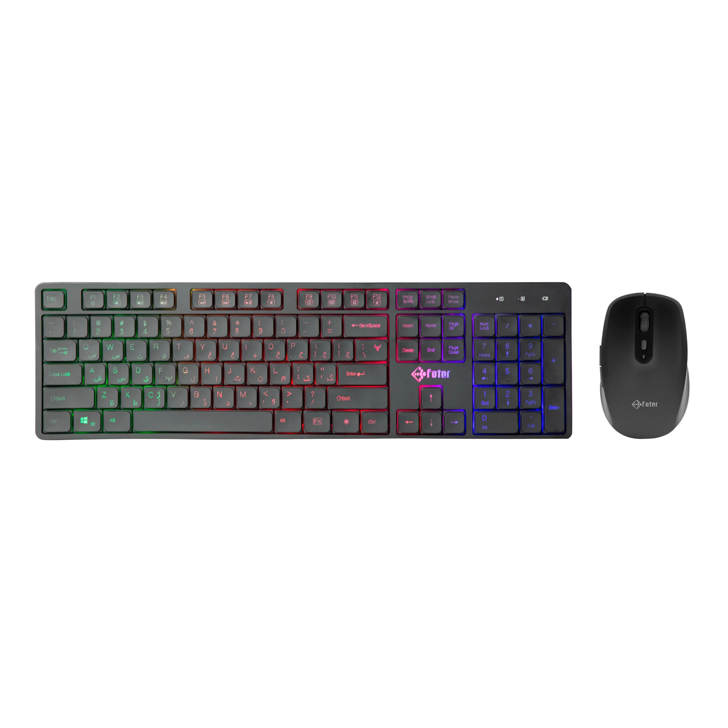کیبورد و ماوس گیمینگ فاطر مدل CWR-7000B، سوییچ ممبران، Full-Size، نورپردازی RGB | مشکی | گارانتی 24 ماهه مروارید اسپیرو