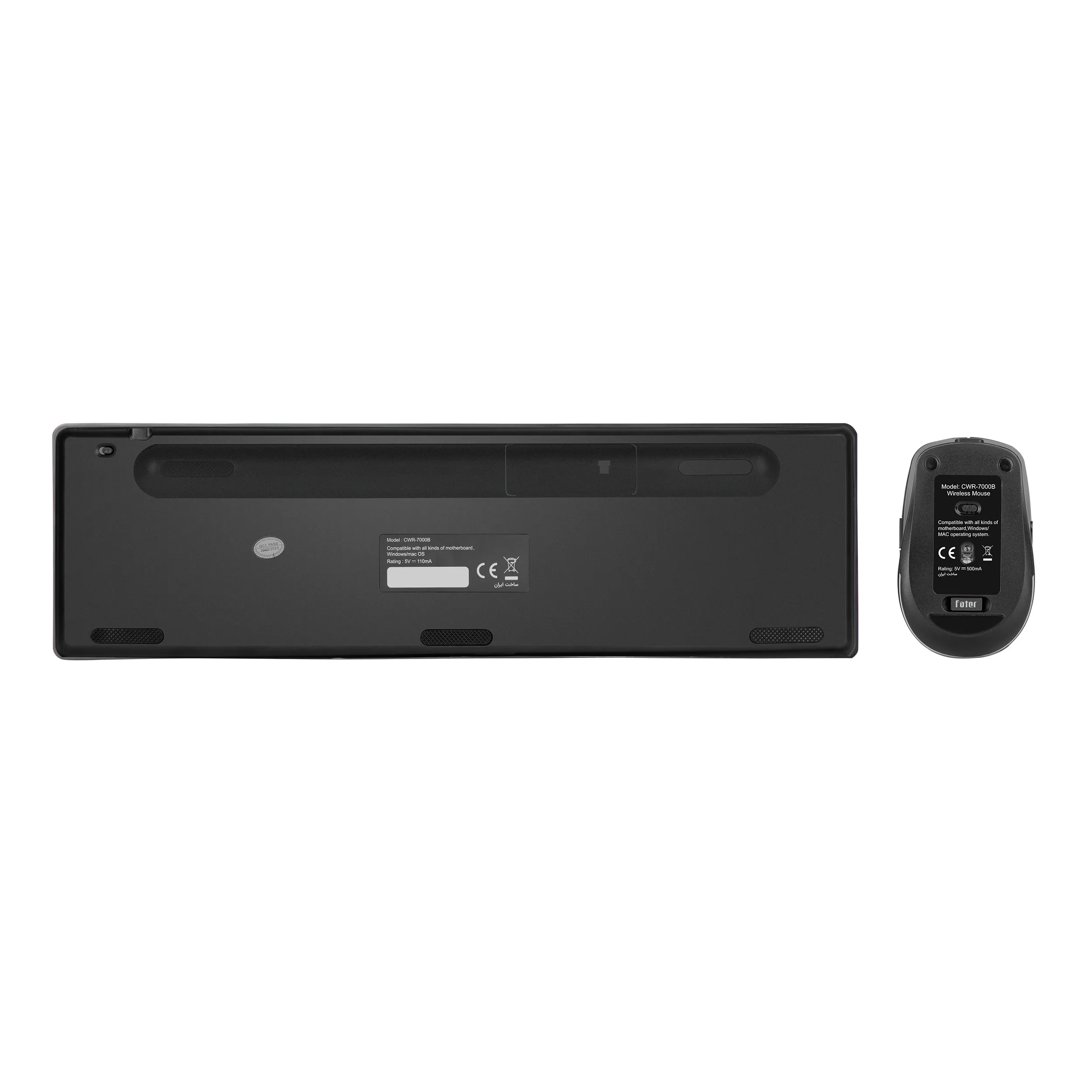 کیبورد و ماوس گیمینگ فاطر مدل CWR-7000B، سوییچ ممبران، Full-Size، نورپردازی RGB | مشکی | گارانتی 24 ماهه مروارید اسپیرو