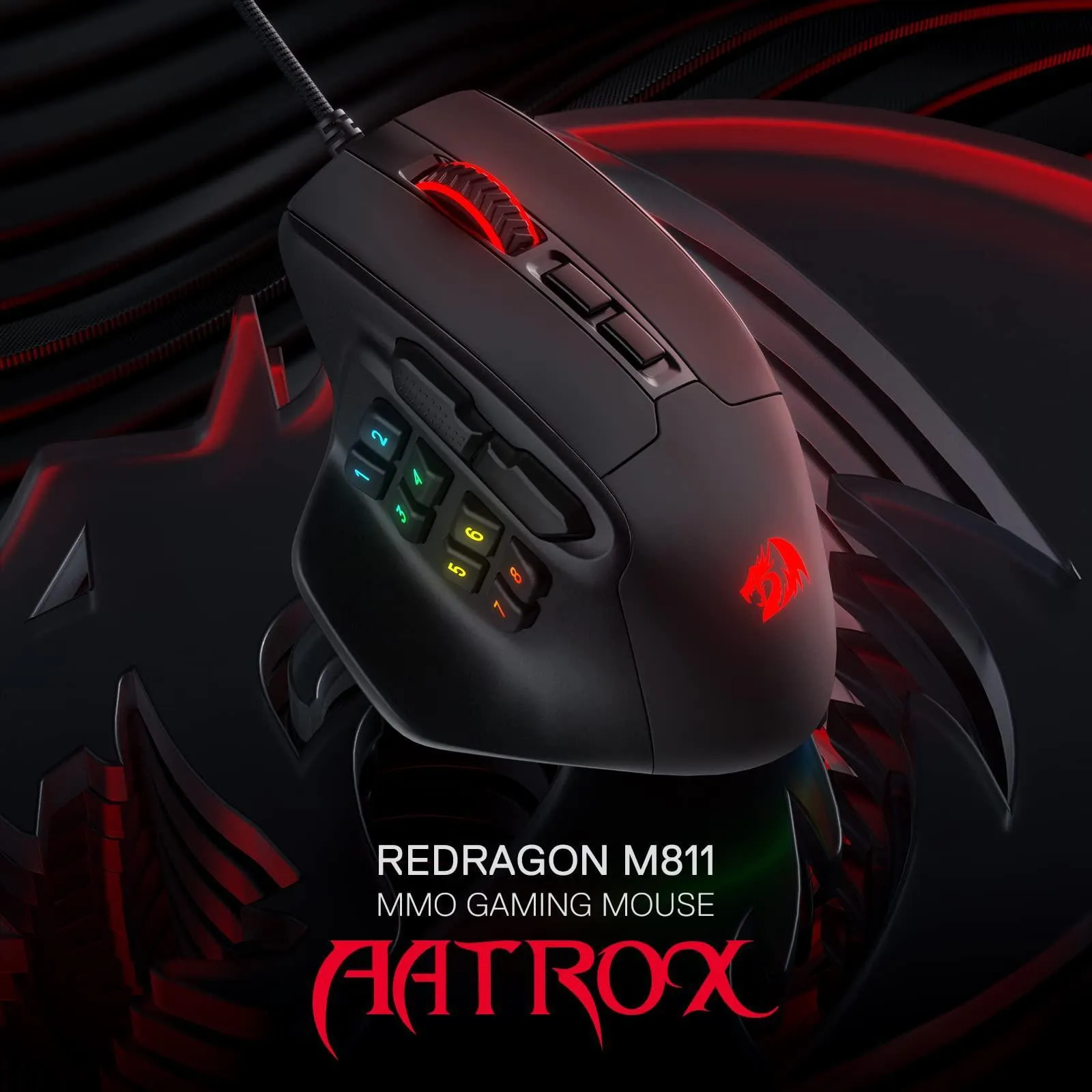 ماوس ردراگون مدل AATROX M811 | مشکی | گارانتی 24 ماهه مروارید اسپیرو