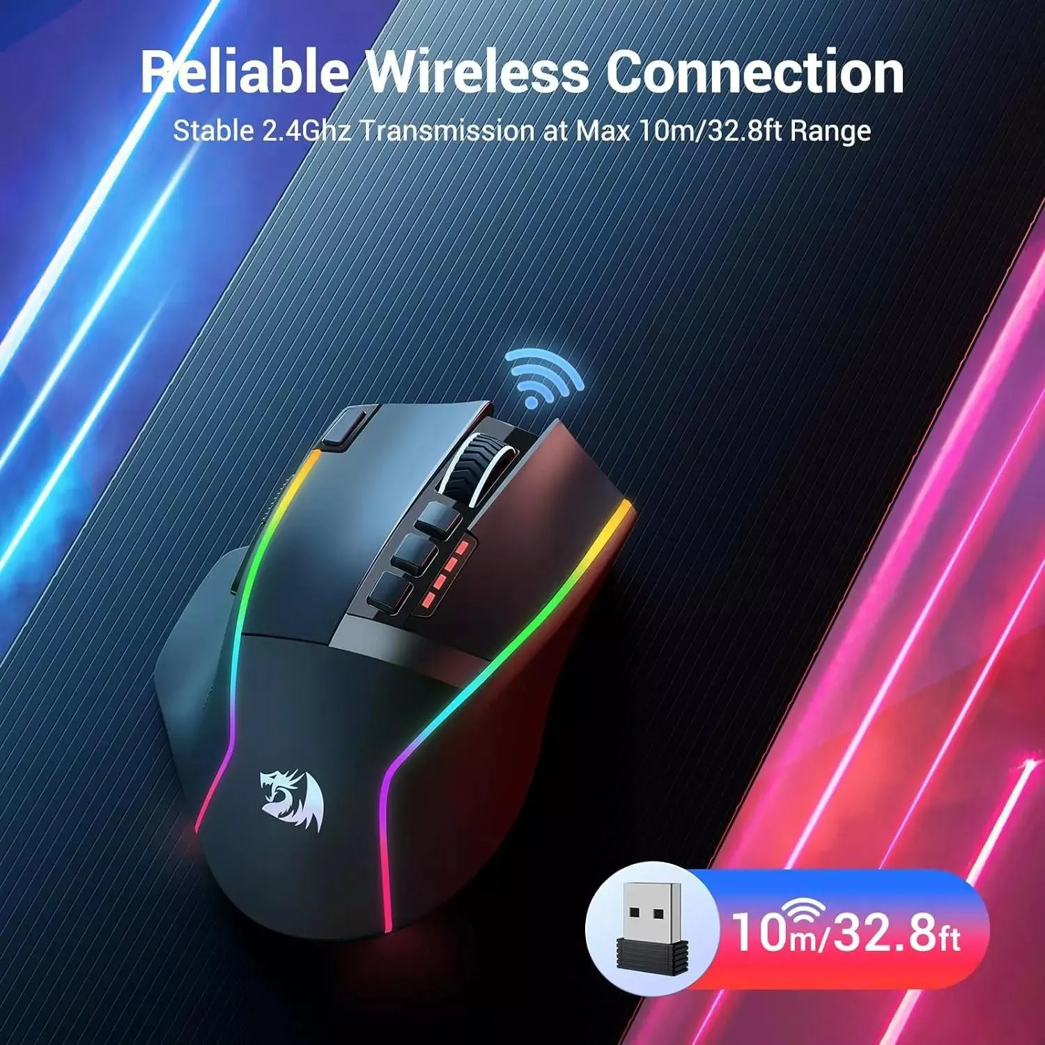 ماوس بی سیم مخصوص بازی ردراگون مدل SWAIN M915 | مشکی | گارانتی 24 ماهه مروارید اسپیرو