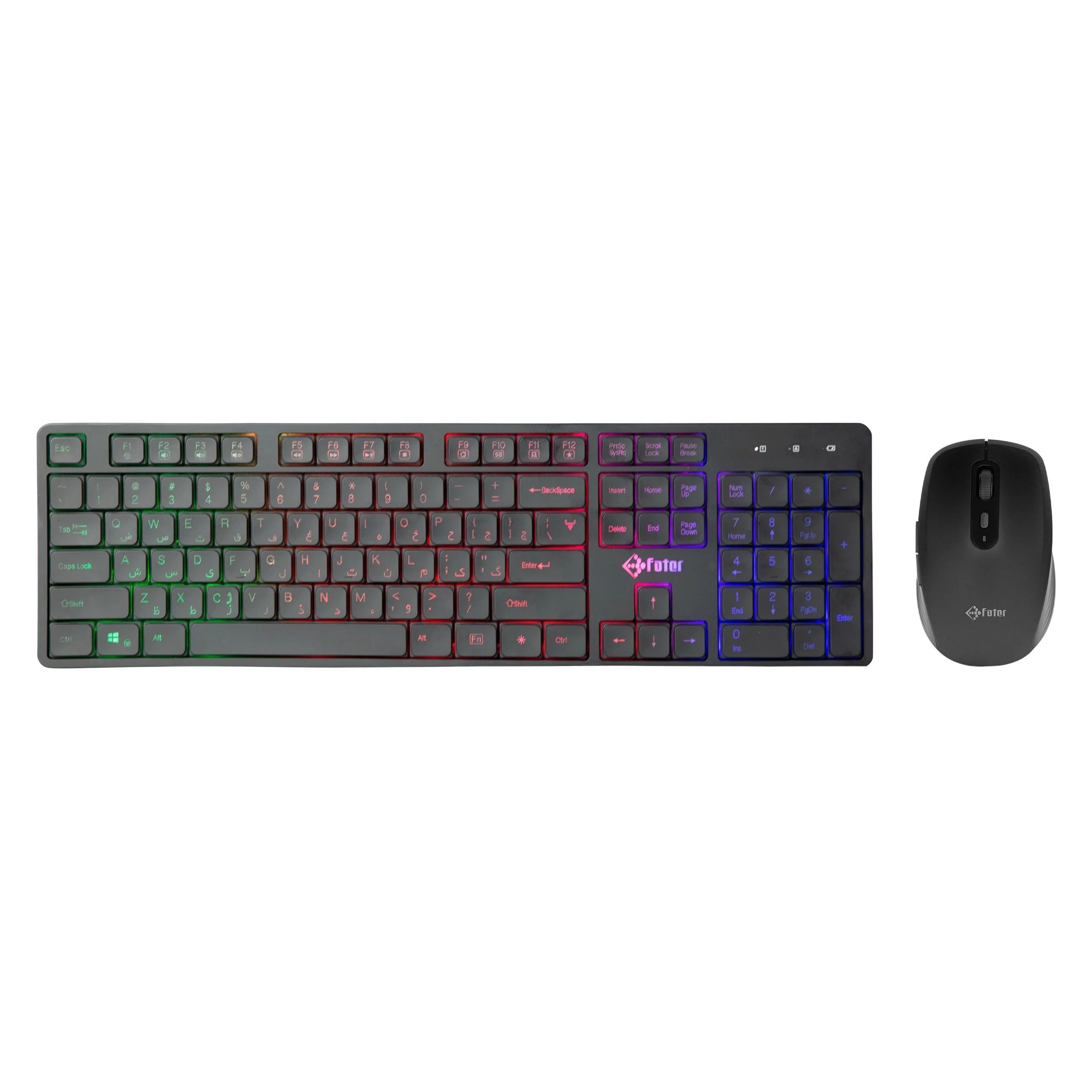 کیبورد و ماوس گیمینگ فاطر مدل CWR-7000B، سوییچ ممبران، Full-Size، نورپردازی RGB | مشکی | گارانتی 24 ماهه مروارید اسپیرو