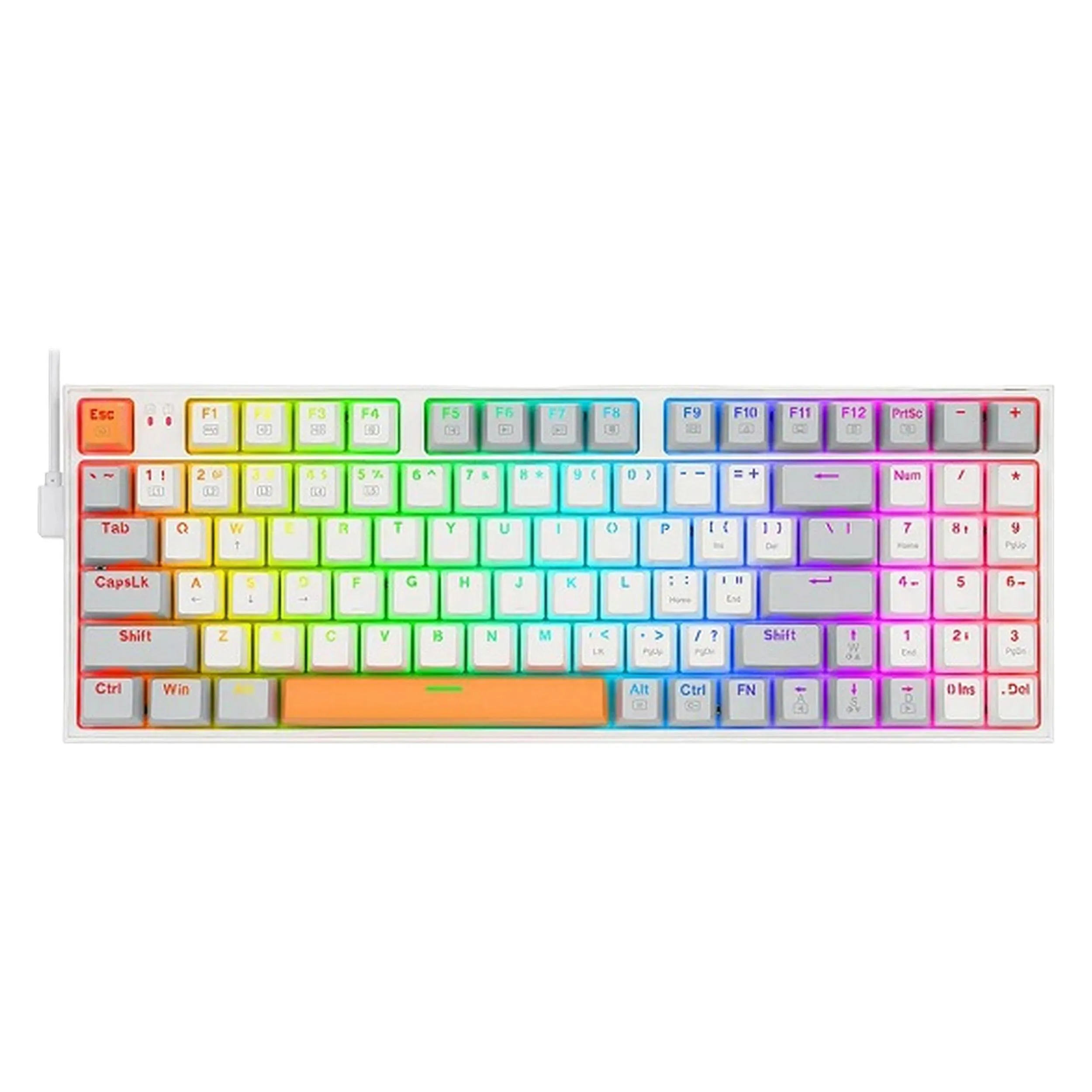 کیبورد مخصوص بازی ردراگون مدل Kitava K636 WGO-RGB | سفید | گارانتی 24 ماهه مروارید اسپیرو