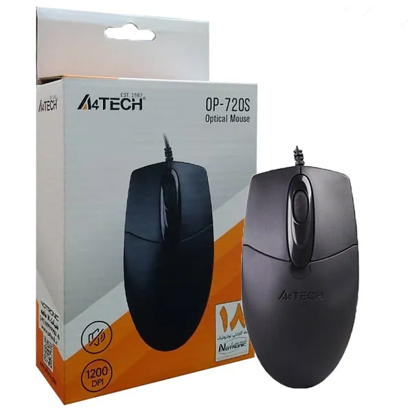 ماوس ای فورتک مدل OP-720S | مشکی | گارانتی 24 ماهه مروارید اسپیرو