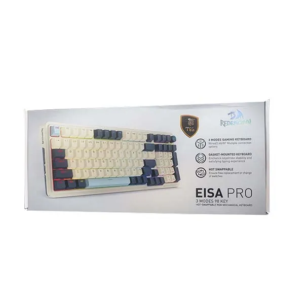 کیبورد مخصوص بازی ردراگون مدل K686 WB PRO | سفید | گارانتی 24 ماهه مروارید اسپیرو