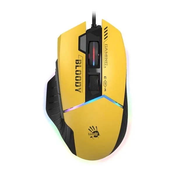 ماوس گیمینگ بلادی مدل W95 Max Sport Lime Activated | زرد | گارانتی 24 ماهه مروارید اسپیرو