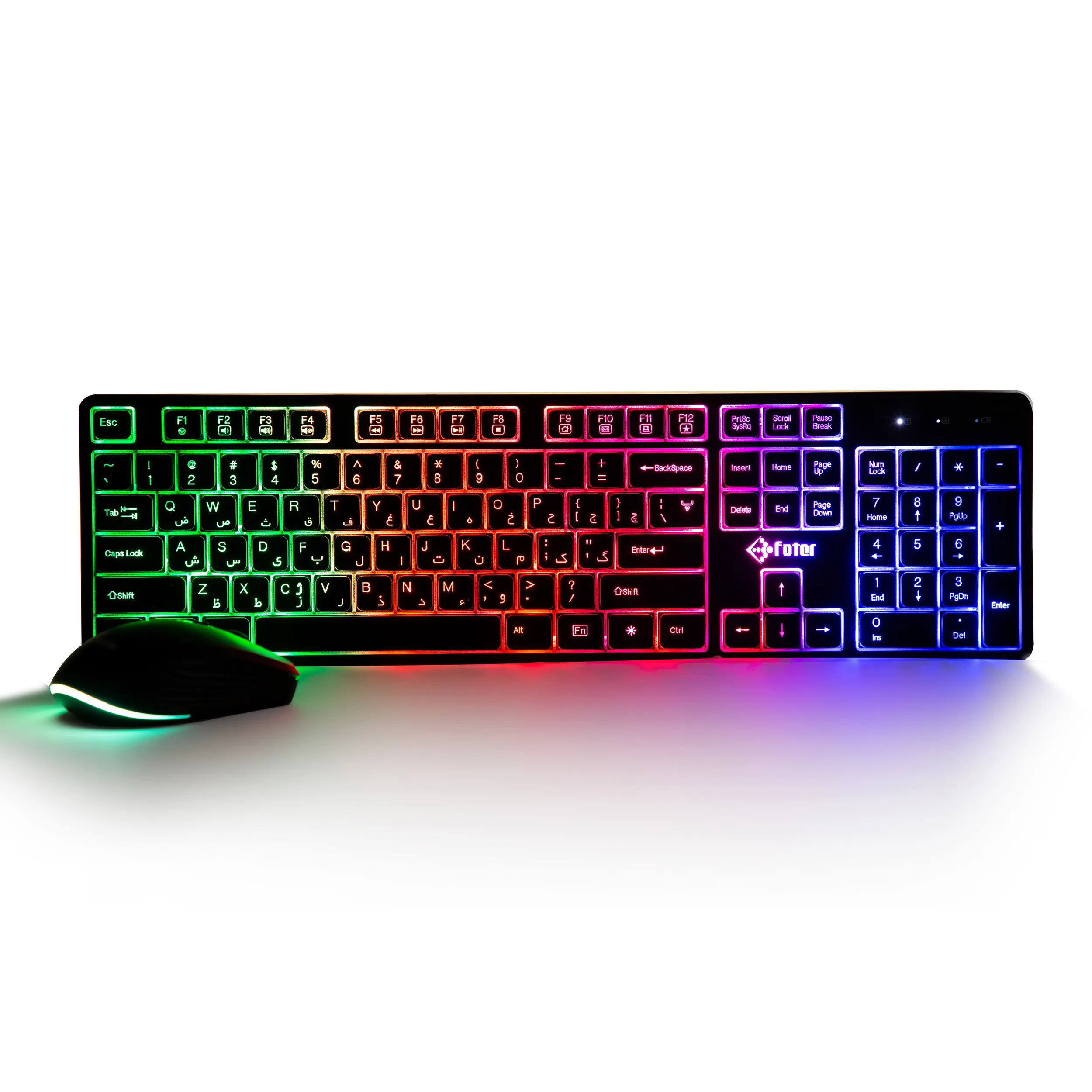 کیبورد و ماوس گیمینگ فاطر مدل CWR-7000B، سوییچ ممبران، Full-Size، نورپردازی RGB | مشکی | گارانتی 24 ماهه مروارید اسپیرو