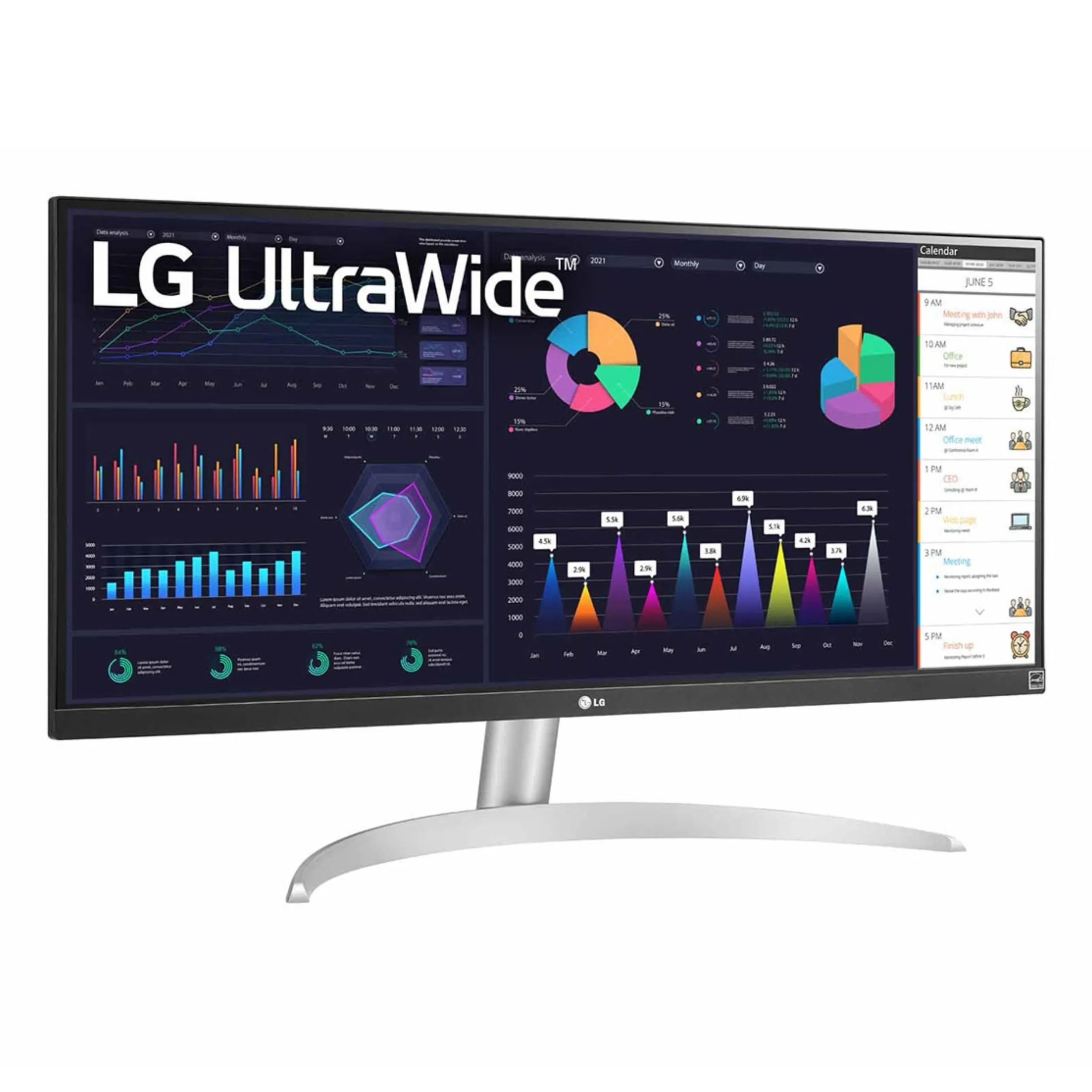 مانیتور ال جی مدل 29WQ600-W سایز 29 اینچ، رزولوشن Full HD، پنل IPS، نرخ بروزرسانی تصویر 100 هرتز، نسبت تصویر 21:9-Ultra Wide، یک پورت HDMI و یک پورت DisplayPort و یک پورت USB-C | مشکی | گارانتی 18 ماهه کسری پارس