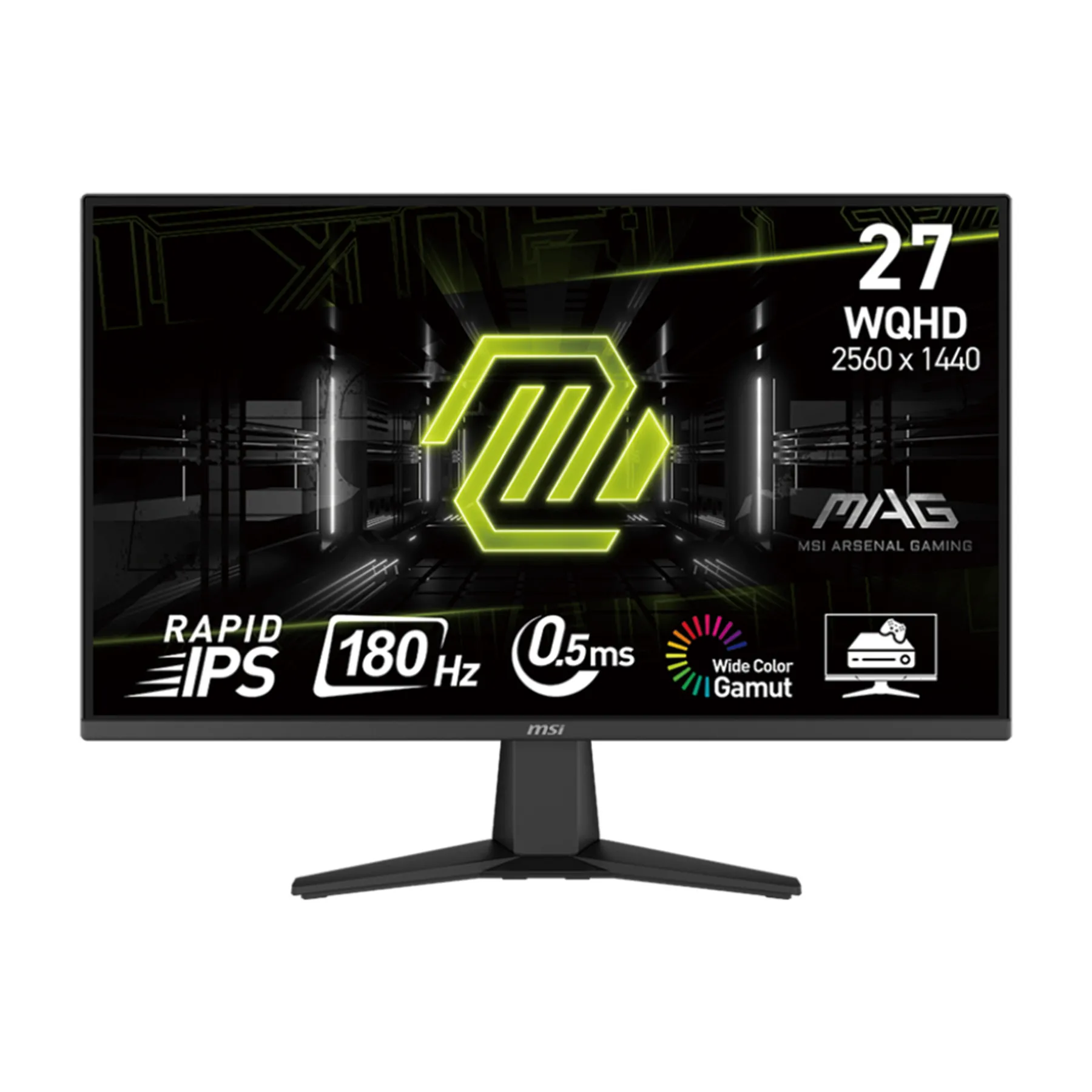 مانیتور گیمینگ 27 اینچ ام اس آی مدل MAG 275QF، رزولوشن WQHD، پنل Rapid IPS، نرخ بروزرسانی 180 هرتز، با نسبت تصویر 16:9، دارای پورت HDMI و DisplayPort و خروجی هدفون | مشکی | گارانتی 36 ماهه ماتریس