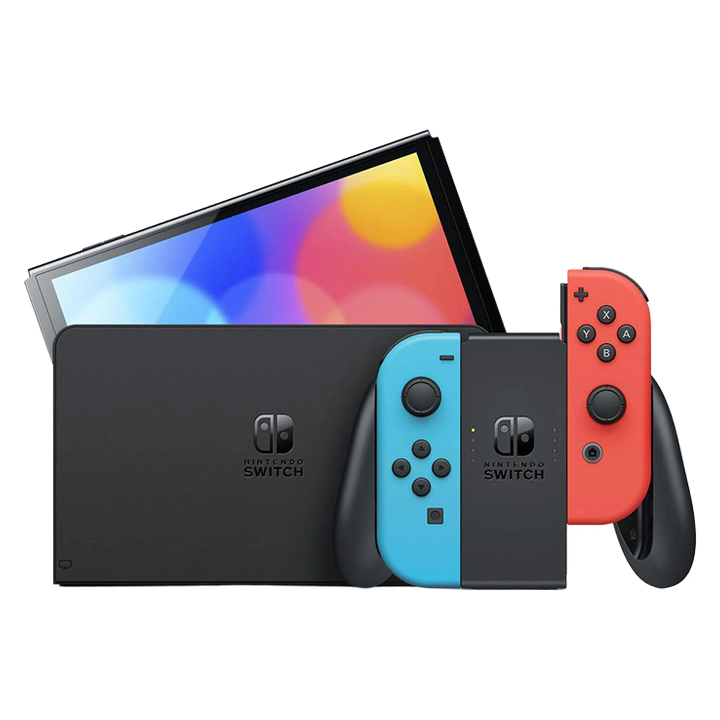 کنسول بازی هیبریدی نینتندو مدل Switch - OLED Neon Blue and Neon Red ظرفیت 64 گیگابایت | گارانتی 18 ماهه آسان سرویس