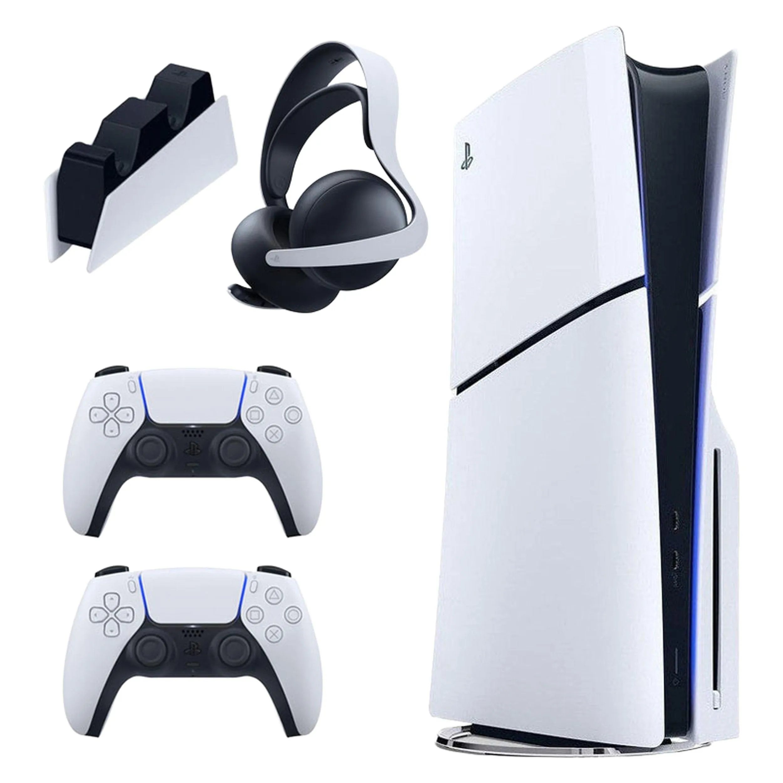 کنسول بازی سونی مدل PlayStation 5 Slim ظرفیت یک ترابایت ریجن 2016A اروپا به همراه دسته اضافی و پایه شارژر و هدست Elite | گارانتی 18 ماهه پیکسل