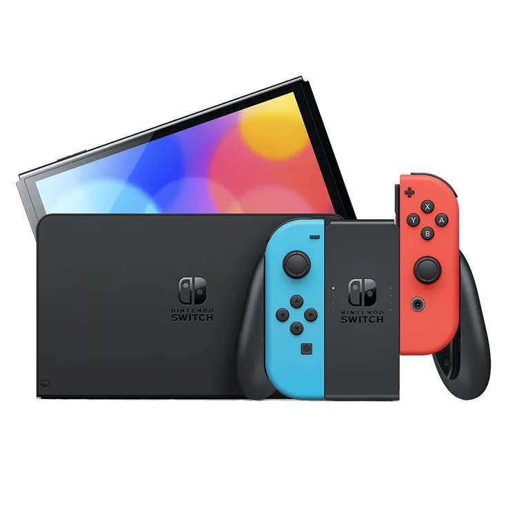 کنسول بازی هیبریدی نینتندو مدل Switch - OLED Neon Blue and Neon Red ظرفیت 64 گیگابایت | گارانتی 18 ماهه آسان سرویس