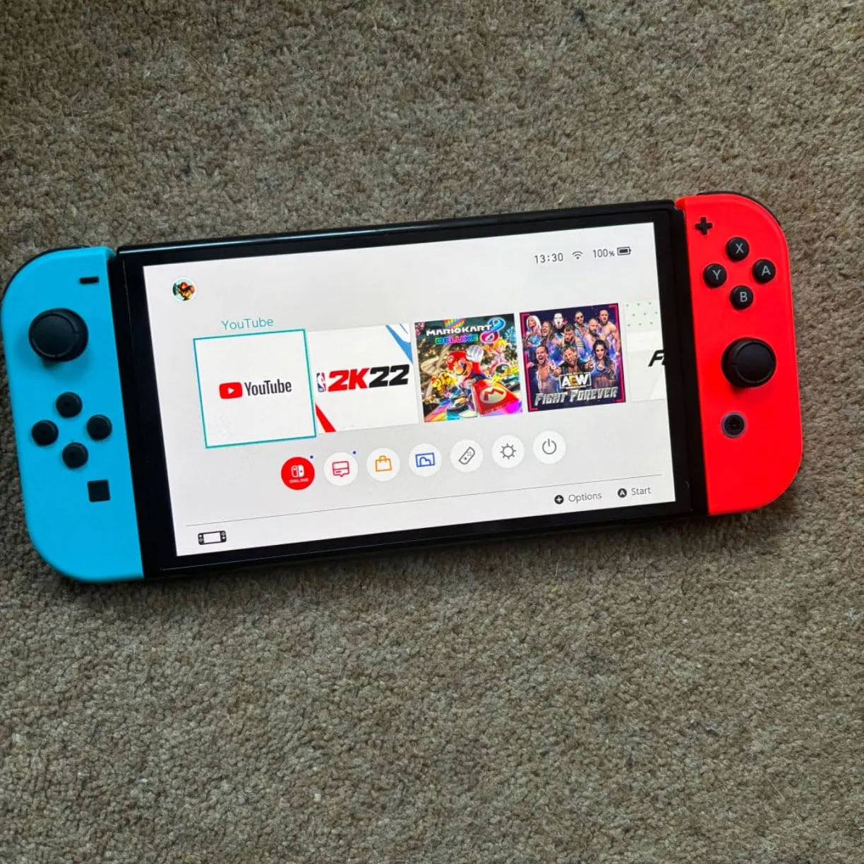کنسول بازی هیبریدی نینتندو مدل Switch - OLED Neon Blue and Neon Red ظرفیت 64 گیگابایت | گارانتی 18 ماهه آسان سرویس
