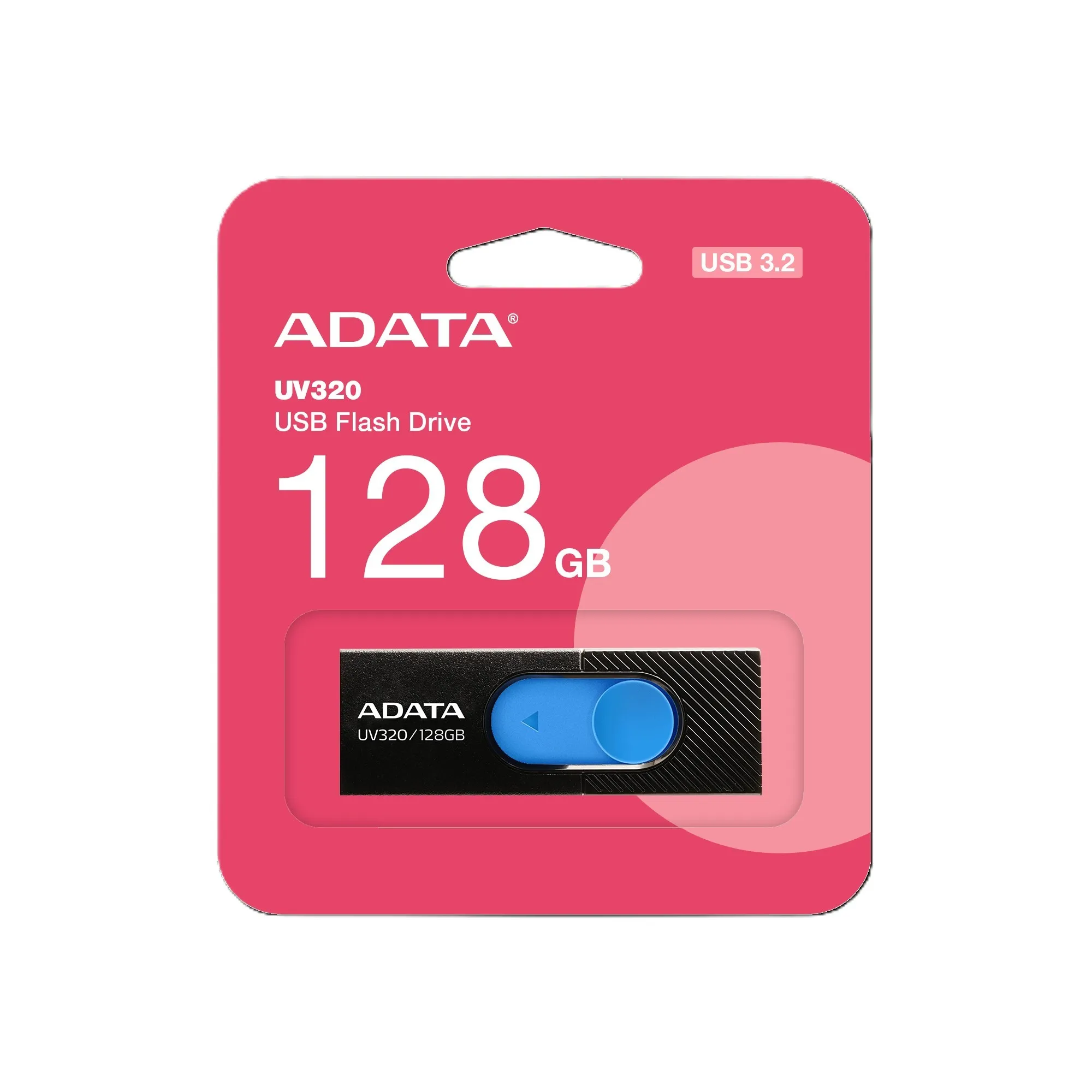 فلش مموری ای دیتا مدل UV320 ظرفیت 128 گیگابایت با رابط USB 3.2 | مشکی | گارانتی 18 ماهه آونگ