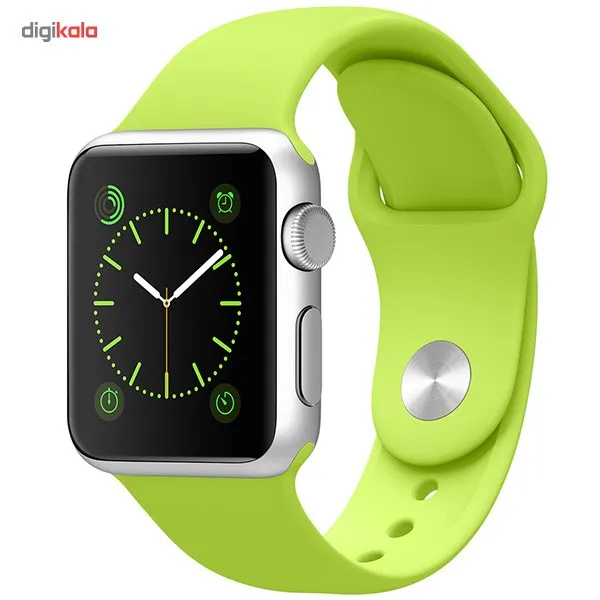 ساعت هوشمند اپل واچ مدل 38mm Aluminum Case With Green Sport Silicon Band | سبز فسفری | گارانتی 18 ماهه امرتات