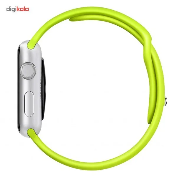 ساعت هوشمند اپل واچ مدل 38mm Aluminum Case With Green Sport Silicon Band | سبز فسفری | گارانتی 18 ماهه امرتات