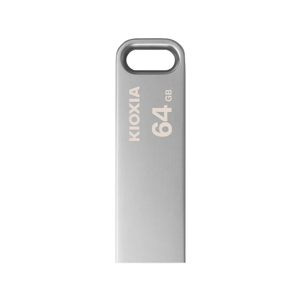 فلش مموری کیوکسیا مدل U366 ظرفیت 64 گیگابایت بدنه استیل مقاوم، رابط USB 3.2 سرعت انتقال بالا و حلقه اتصال آسان | خاکستری | گارانتی 24 ماهه ایمن ایده mit