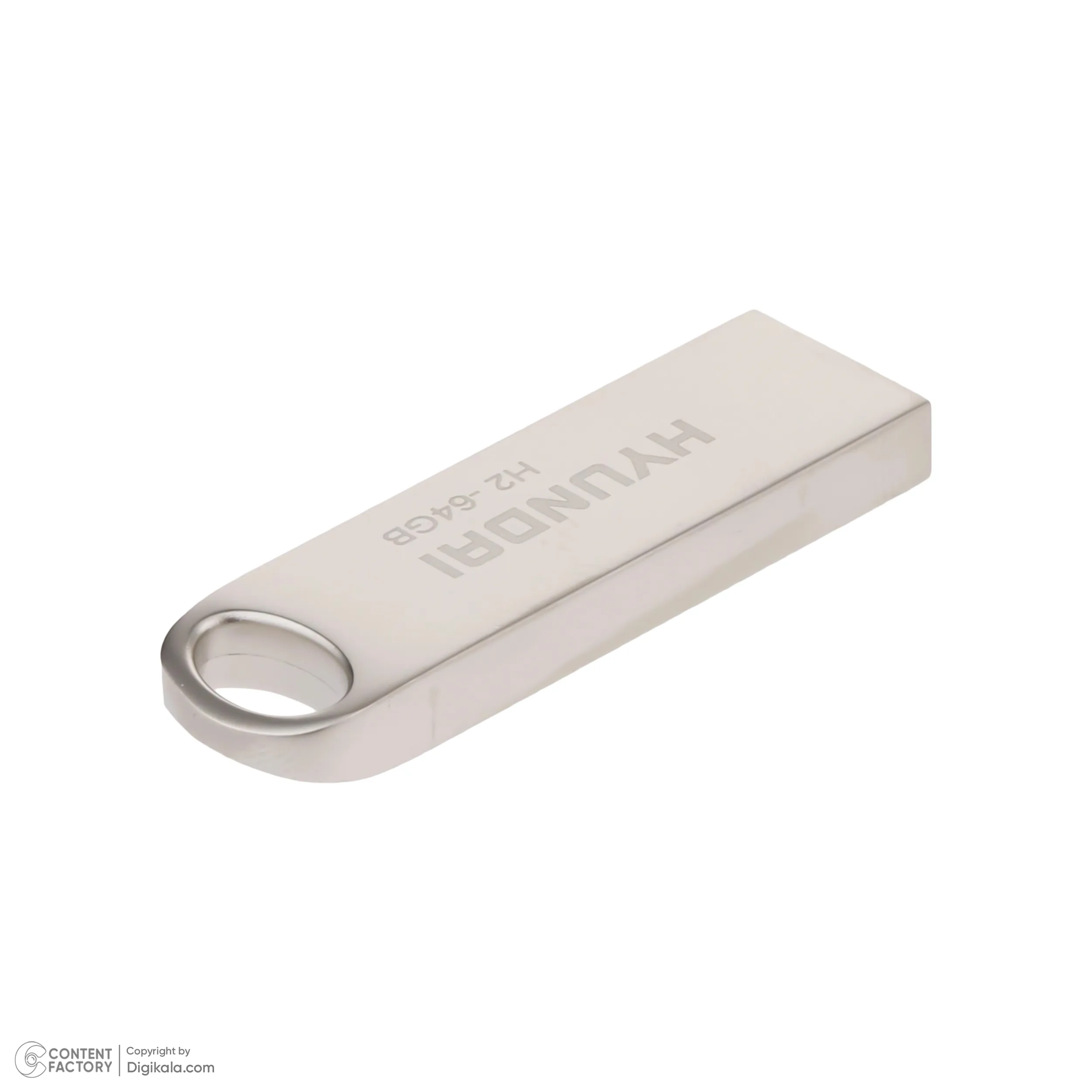 فلش مموری 64 گیگابایت هیوندای مدل H2 USB 3.2 با بدنه استیل ضد اثر انگشت، مقاوم در برابر آب، ضربه، شوک و گردوغبار، طراحی لوکس و سبک، مناسب حمل آسان و سازگار با تمامی سیستمعاملها | نقره ای | گارانتی 24 ماهه مروارید اسپیرو