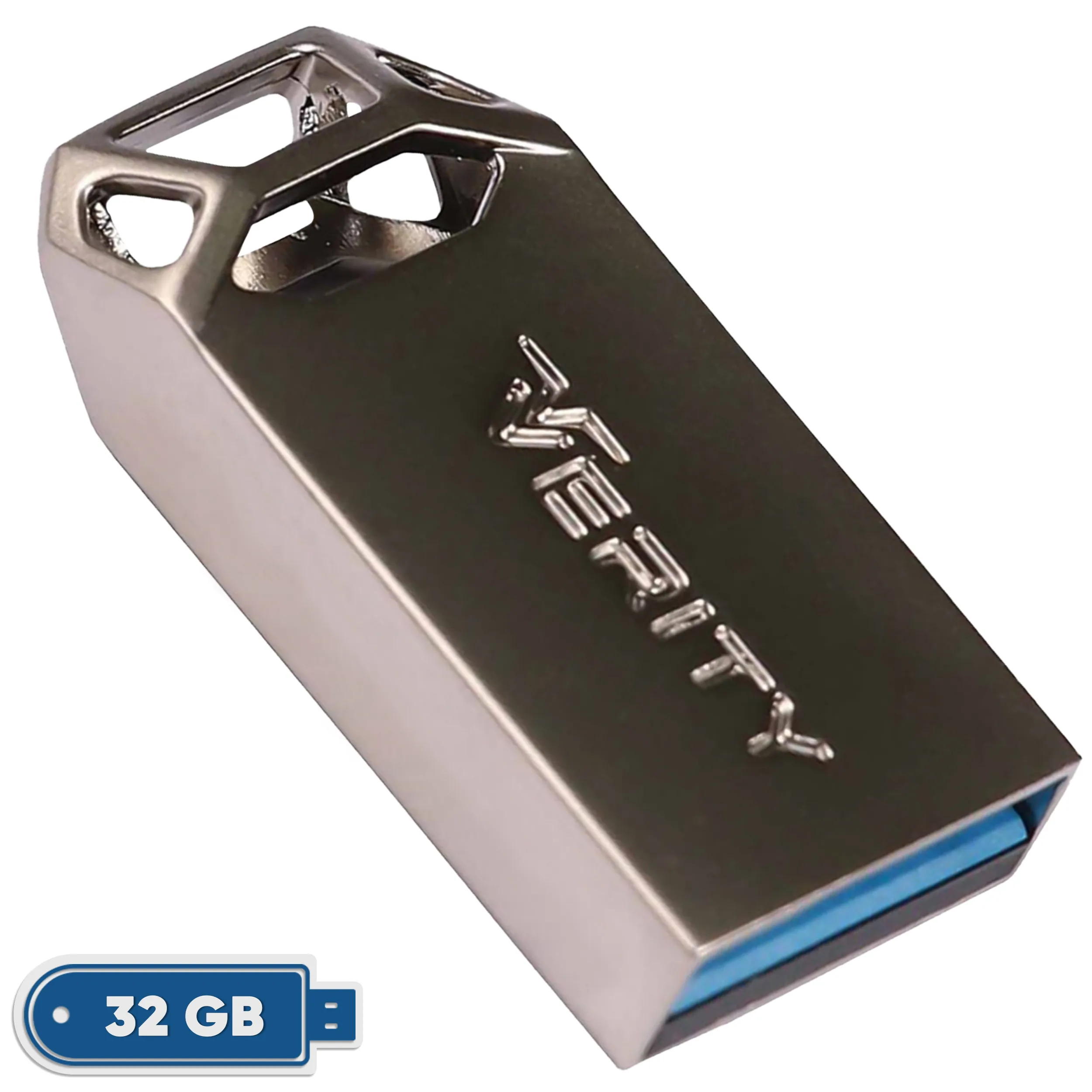 فلش مموری 32 گیگابایت وریتی مدل V-819 با رابط USB 2.0، بدنه فلزی مقاوم و ضد خش، سرعت انتقال 30 مگابایت بر ثانیه، سازگار با گوشی، تبلت، کامپیوتر و تلویزیون | مشکی | گارانتی 24 ماهه مروارید اسپیرو