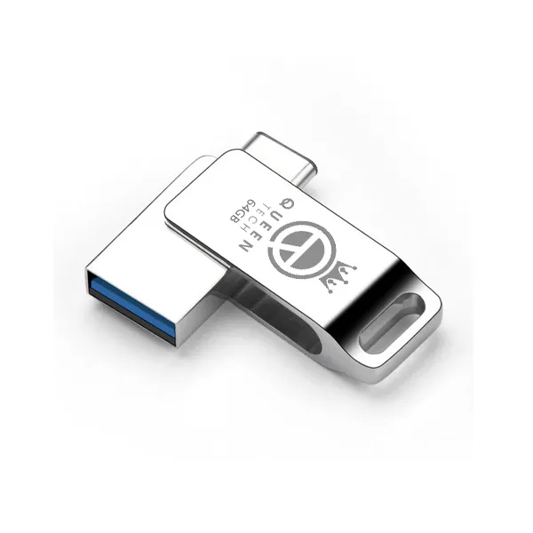 فلش مموری کوئین تک مدل DUAL DRIVE USB 3.0 TYPE C BETA-C ظرفیت 64 گیگابایت | خاکستری | گارانتی 24 ماهه مروارید اسپیرو